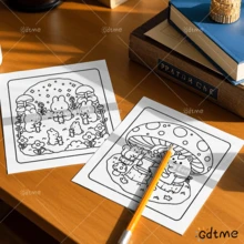 GDTME 一本温馨舒适的涂色书，包含24张舒缓的涂色页，帮助您缓解压力。适合作为返校文具礼物，或作为婚礼、音乐节、复活节、妇女节的礼物。送给家人和朋友也很棒，还可以用作办公用品或房间装饰。 - 溫馨林地角落 - 查看 5
