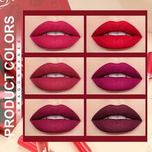 Set de 6 brillos labiales mate, resistente al agua y al sudor, antiadherente, efecto maquillaje natural de larga duración, para todo tipo de piel, para adultos, sistema de colores mixtos, caja de regalo. - 6 piezas - Ver 2