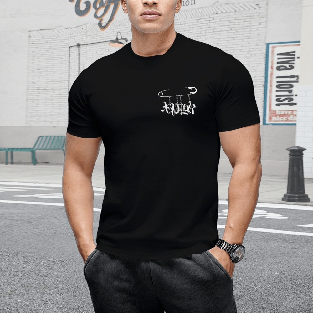 SamS And ColbyS Punk Pin Merch Short Sleeved T-Shirts For Men And Women, Pullovers, Round Neck Sportswear, Casual Wear - 黑色 - 查看 4