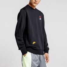 Nike Sportswear Essentials 系列 撞色Logo休閒運動圓領刺繡套頭衛衣 男款 黑色 - 黑色 - 查看 3