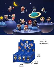 Bộ hộp bí ẩn POP MART CRYBABY Crying Moon, gồm 12 mẫu thông thường và 1 mẫu bí mật, tất cả đều lấy cảm hứng từ mặt trăng và không gian huyền ảo. Các mẫu bao gồm Ngôi sao nhảy múa, Trăng khuyết, Thỏ mặt trăng và Du khách vũ trụ. Mẫu bí mật là "Ngôi sao ước nguyện". Bộ sưu tập câu chuyện tinh tế này được thiết kế dành cho người hâm mộ CRYBABY, những người sưu tập hộp bí ẩn và những người yêu nghệ thuật, là món quà hoàn hảo cho sinh nhật và các ngày lễ. - Nhiều màu - Xem 12