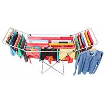 tendedero Plegable metálico, 20 Metros Espacio de tendido, Soporte para Tender Ropa, Patas Antideslizantes (Plateado, 52 x 102cm) - Blanco - Ver 5