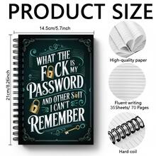 1pc Blue-Green Password Notebook | Gold Key Design, Home/Office Account Password Storage, Internet Login Log - Multicolor - View 6