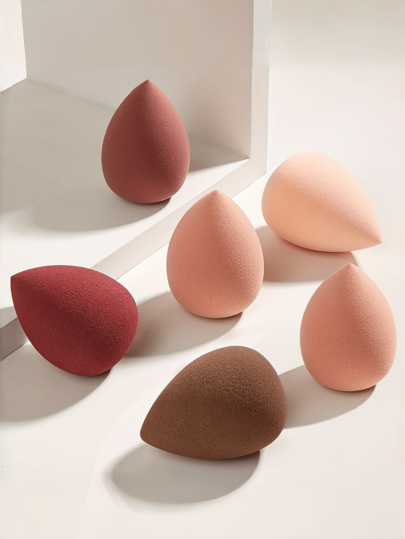 5/3/1pc Random Color Makeup Sponge Egg, Mixed Beauty Sponge For Liquid, Cream And Powder Perfect Application, Multi-Color Makeup Sponge Suitable For All Skin Types, Latex-Free Dual-Use Powder Foundation Sponge