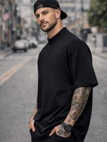 Premium Cotton Oversized Streetwear T-Shirt - The Joke - Black - View 3