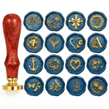 BAOFALI 1 đầu con dấu sáp họa tiết hoa (không kèm cán) - Con dấu sáp hình lá - Con dấu sáp hình cây cỏ - Con dấu sáp hoa dại cho thiệp mời đám cưới - Con dấu sáp đóng gói quà tặng - Một cỡ - Xem 1