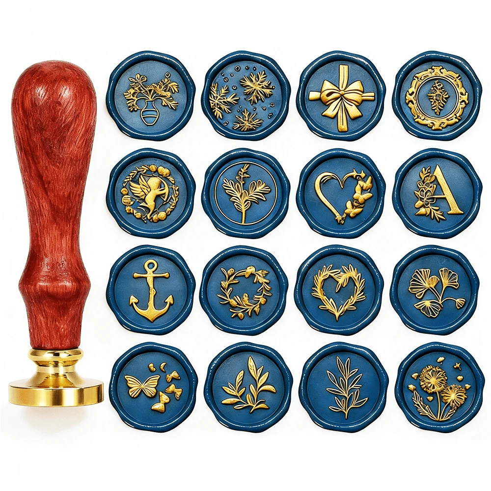 BAOFALI 1 đầu con dấu sáp họa tiết hoa (không kèm cán) - Con dấu sáp hình lá - Con dấu sáp hình cây cỏ - Con dấu sáp hoa dại cho thiệp mời đám cưới - Con dấu sáp đóng gói quà tặng - Một cỡ - Xem 1