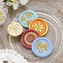 BAOFALI 1 đầu con dấu sáp họa tiết hoa (không kèm cán) - Con dấu sáp hình lá - Con dấu sáp hình cây cỏ - Con dấu sáp hoa dại cho thiệp mời đám cưới - Con dấu sáp đóng gói quà tặng - Một cỡ - Xem 4