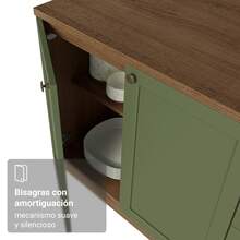Alacena Armario Despensero Madesa Vik 60cm 3 Puertas MV 2 - Marrón y Verde - Ver 8