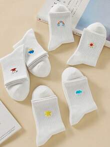 6 Pairs Minimalist Fashion Versatile Casual Mid-Calf Socks - Multicolor - View 4