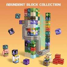 50/100/200/300块磁性积木 - 打造矿业世界和磁性洞穴世界，建筑积木立方体玩具套装，磁性积木可搭建矿业世界，STEM教育感官玩具，适合3岁以上儿童，促进专注力和创造力，送给男孩女孩的绝佳礼物 - 彩色 - 查看 9