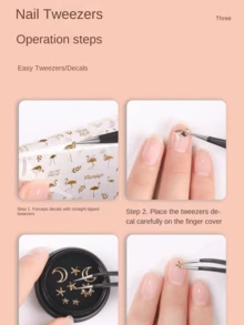 1支黑色粉末睫毛镊子，睫毛工具，睫毛夹，睫毛移植，睫毛夹，金色海豚羽毛夹，高精度花朵夹 - 銀色 - 查看 4