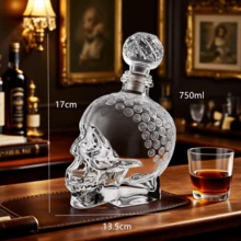 Whiskey Bourbon Tequila Decanter Red Wine Filter Liquor Dispenser Carafe Decanter For Alcohol Personalized Gifts Retirement Gift - 750ml skull - 查看 2