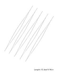 Set de 5 agujas curvas con cuentas, adecuadas para herramientas de fabricación de joyas DIY para principiantes, para pulseras y collares - Plateado - Ver 7