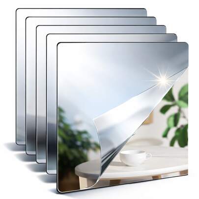 Espelhos Adesivo Decorativo De Parede 30x40 cm Quadrado Versátil Flexível com Adesivo de Alta Fixação