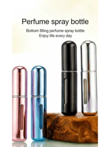 Botella recargable de perfume negro mate de 5ml | Dispensador reutilizable con bomba para viajes - Negro - Ver 1