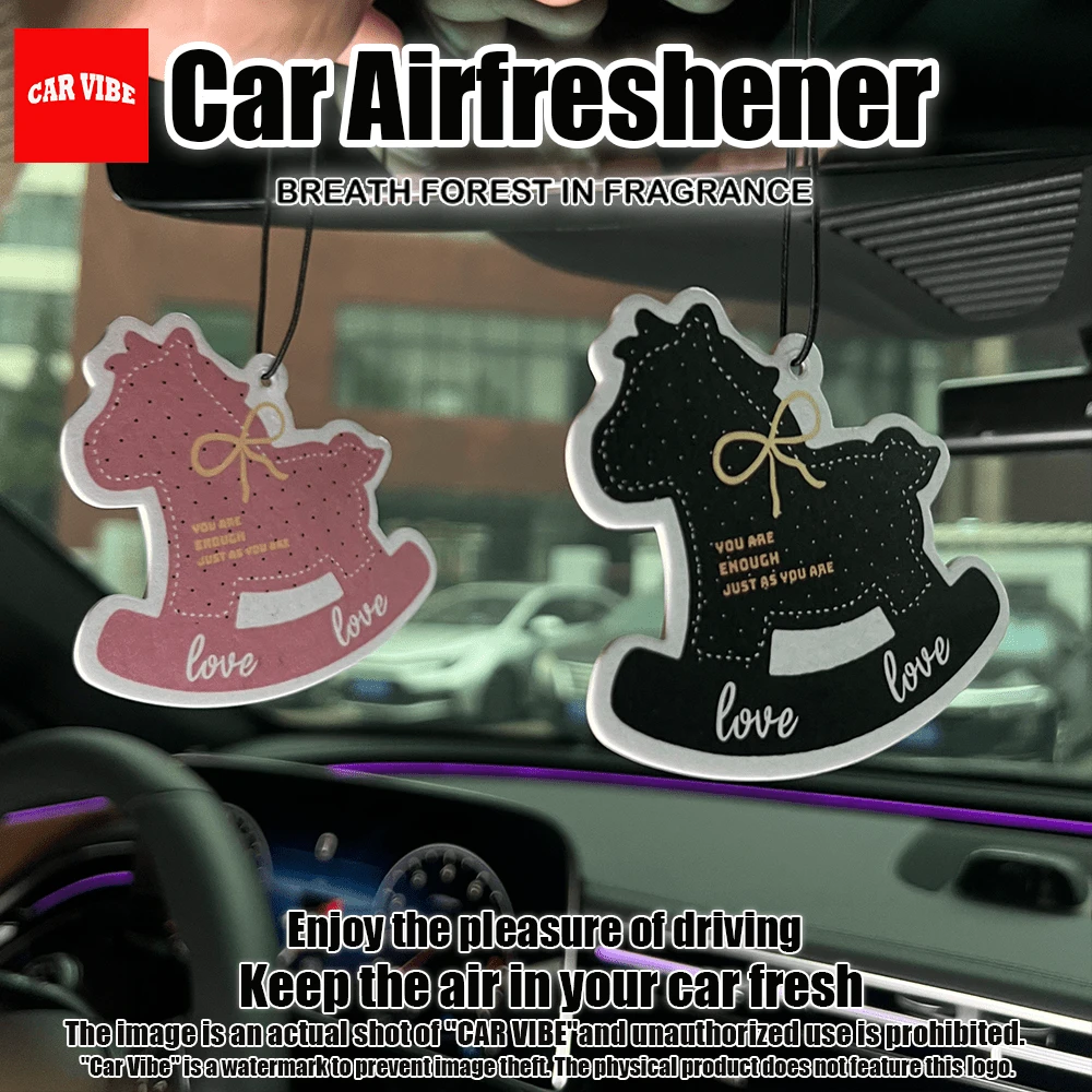 新年限量版摇摇马“你就是你，就足够好”设计，车载后视镜香氛片，车载空气清新剂，车载香氛片，车载空气清新剂，后视镜挂饰，汽车装饰吊坠，汽车内饰配件，送给朋友的特别礼物，持久耐用的纸基香氛，不含酒精，使用方便，趣味设计 - 搖搖馬 - 查看 1