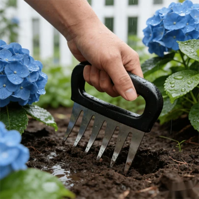 重型六齿土壤耕耘机，耐用金属土壤通气器，适用于土壤通气和种植，便携式草坪和花园工具，适合园丁和景观设计师使用