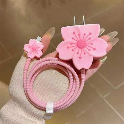 Skyddsfodral för laddningskabel med 3D-motiv för 20W USB-C-nätadapter, kompatibel med iPhone 16/15/14/13/12/11 Pro Max