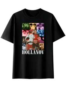 Hollanov Romance Unisex Oversized Retro T-Shirt, Comfortable, Modern, Retro, Suitable For Outdoor, Casual And Sports Use, Breathable, Round Neck, Black - 黑色 - 查看 7