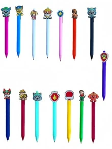 1pc Paw Patrol Character Themed Pen, Suitable For Exams And Office Use, Random Color And Style, Includes Characters Such As Rubble, Chase, Rocky, Zuma, Skye, Everest, Tracker, Tuck, Ella, Rex, WildCat, Liberty. Creative And Student Stationery, Office Signing Supplies, Ideal Gift For Family, Friends And Colleagues, Stationery Gift, School Supplies, Back To School Season, Festival. The Image Is For Reference Only, The Actual Product May Vary. - Multicolor - View 11