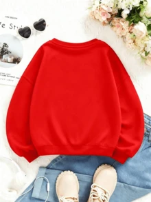 Disney Mickey Mouse Letter Cartoon Pattern Print, Soft And Warm Girl Hoodie, Suitable For Girls' Daily Wear, Family Outings And Other Scenarios. - Đỏ - Xem 2