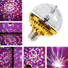 1pc RGB Disco Ball Stage Rotating Light, Magical Crystal Ball LED KTV Bar Wedding Projection Bulb E27 Party Holiday Light - Gold - View 2