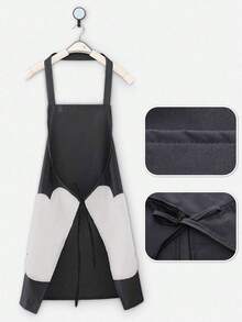 Waterproof & Oil-Proof Kitchen Apron With Pockets - Suitable For Cooking, Baking, Gardening, Waitressing Etc. Sleeveless, Dish Towel, Kitchen Use - A - View 5