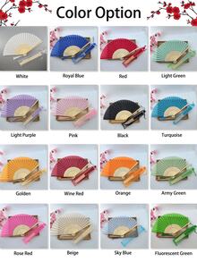 定制竹木折扇，婚礼手扇，个性化手扇，折扇，婚礼扇，多种颜色可选，可定制姓名和日期，适用于毕业典礼、婚礼、乔迁、学校用品、婚礼装饰、派对装饰、家居装饰，精致浪漫，时尚优雅，做工精良，高品质定制，必备装饰品 - 彩色 - 查看 6