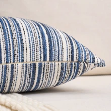 1 buc. Față de pernă pătrată cu textură bouclée decorativă de lux, potrivită pentru canapea, living, dormitor, casă la țară, poate fi folosită și ca și cadou, fără inserție de pernă - Albastru-Bej - Vizualizare 5