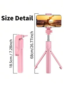 1pc Extendable Selfie Stick With Phone Holder, Tripod Stand With Wireless Remote, 360° Rotation, Compatible With IPhone, Android Smartphones, Suitable For Summer Vacation, Travel, Outdoor Activities, Live Streaming, Stable Video Recording, Travel Vlogging Gear - Multicolor - View 6
