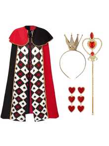 Adult "Queen Of Hearts" Cosplay Cape, Suitable For Carnival, Party, Stage Performance, Photography Events, Also An Ideal Valentine's Day Gift - Multicolor - View 10