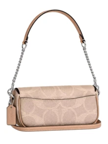 Coach Hailey 经典帆布翻盖包，适合作为礼物送给朋友 - Silver/Sand/Taupe - 查看 4