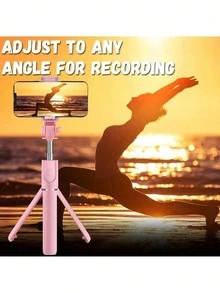 1pc Extendable Selfie Stick With Phone Holder, Tripod Stand With Wireless Remote, 360° Rotation, Compatible With IPhone, Android Smartphones, Suitable For Summer Vacation, Travel, Outdoor Activities, Live Streaming, Stable Video Recording, Travel Vlogging Gear - Multicolor - View 5