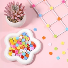 200pcs 1.2-1.5cm Mixed Color Small Flower Buttons, Suitable For Sewing, Knitting And Other Handicrafts; Colorful Resin Flower/Heart/Round/Star Shaped Double Hole Pink Sewing Buttons, Suitable For Clothing; Decorative Plastic Accessories, Suitable For Sewing, Clothing Accessories, Gifts, DIY Crafts, Scrapbooking, Handmade Sewing, Knitting, Dolls, Etc. - Multicolor - View 5