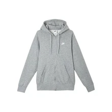 Nike Club 拉鍊開襟衫法式長袖連帽外套衛衣 男款 灰色 - 灰色 - 查看 12