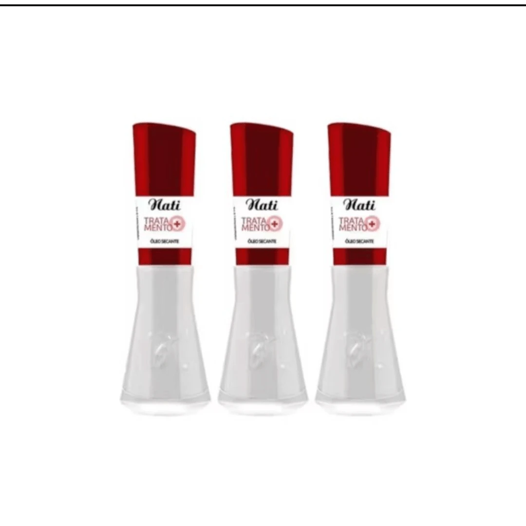 Kit com 3 Esmaltes Nati Tratamento  Óleo Secante 8ml - Multicolorido - Visão 1