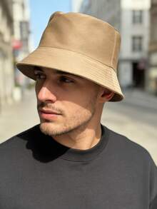 男士双面纯色渔夫帽，时尚百搭，柔软舒适，适合春季户外活动和骑行。 - 彩色 - 查看 2