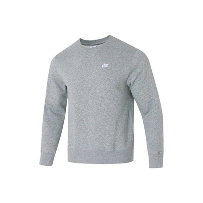  Nike Swoosh Breathable Crew Neck Pullover Long Sleeve Sweatshirt, Men's, Grey