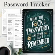 1pc Blue-Green Password Notebook | Gold Key Design, Home/Office Account Password Storage, Internet Login Log - Multicolor - View 7