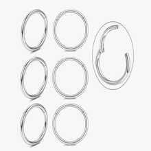 Pendientes de aro pequeños y delicados chapados en oro de 18k, aros pequeños con bisagra de acero quirúrgico de 18G para lóbulo, cartílago, hélix, rook, daith, concha, nariz, labio y perforaciones corporales. Accesorios de joyería versátiles perfectos para usar mientras nadas, te bañas, haces ejercicio. Excelentes para el Día de San Valentín, cumpleaños, Día de la Madre y sorpresas de vacaciones. - Multicolor - Ver 3