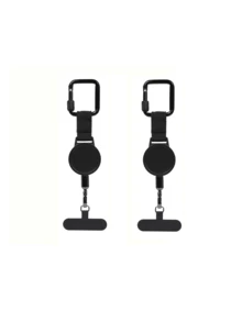 2pcs Anti-Lost Phone Lanyard, Retractable Lanyard With Safety Buckle, Lightweight Design, Length 20cm, Suitable For Hiking, Cycling, Climbing, Black - Multicolor - View 10