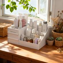 Men's And Women's Universal Skincare And Perfume Storage Cabinet, Men's And Women's Cologne Storage Cabinet, Countertop Storage Cabinet, Layered Design, Zoned Storage, Meeting Your Different Storage Needs, Perfume And Skincare Drawer - Very Suitable For Bathroom And Bedroom Storage (White), Simple White Design, Elegant And Generous, Suitable For Various Family Occasions, Essential For Home Items - White - View 6