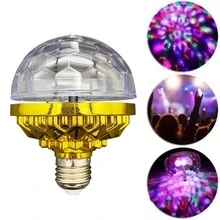 1pc RGB Disco Ball Stage Rotating Light, Magical Crystal Ball LED KTV Bar Wedding Projection Bulb E27 Party Holiday Light - Gold - View 6