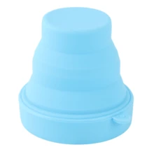 Copa Menstrual de Silicona para Mujer - Kit A99 Azul S*2 + Viva Embalaje Completo + Copa Plegable | Material Suave y Ecológico | Previene Fugas, Reutilizable y Práctico | Elástico, Cómodo y Sin Olor | Diseño Ergonómico, Ajuste Se guro para Natación, Yoga, Deportes y Baños Termales | Incluye 2 Copas, Bolsa de Almacenamiento, Copa de Limpieza e Instrucciones | Diámetro 43mm/1.7", Altura 63mm/2.5", Capacidad 20ml - Celeste - Ver 4