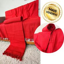 Set Of 2 Throws For Sofa Or Bed, 100% Cotton, Size 210x120, Decorative And Protective Cover For A New And Elegant Home - 紅色 - 查看 4