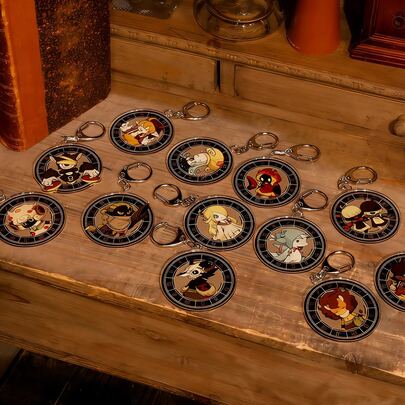 Maniani World Circle Acrylic Keychain - 2D Round Character Keyring - Crystal Clear Double-Sided Acrylic Charm - Cute Aesthetic Anime Accessory - Sturdy Metal Clasp Round Bag Pendant - High-Quality Vibrant Color Collection