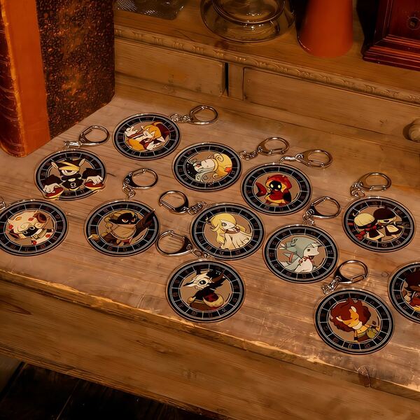 Maniani World Circle Acrylic Keychain - 2D Round Character Keyring - Crystal Clear Double-Sided Acrylic Charm - Cute Aesthetic Anime Accessory - Sturdy Metal Clasp Round Bag Pendant - High-Quality Vibrant Color Collection