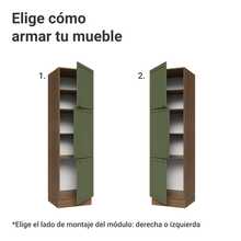 Alacena Armario Despensero Madesa Vik 60cm 3 Puertas MV 2 - Marrón y Verde - Ver 4