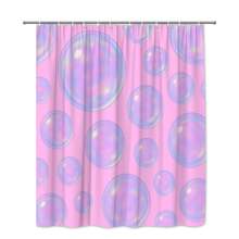 Cute Pink Bubble Shower Curtain S Bathroom Decor - White - View 5